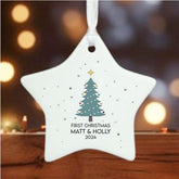 personalised-first-christmas-porcelain-hanging-star-keepsake|LLUVPORCSD3|Luck and Luck| 1